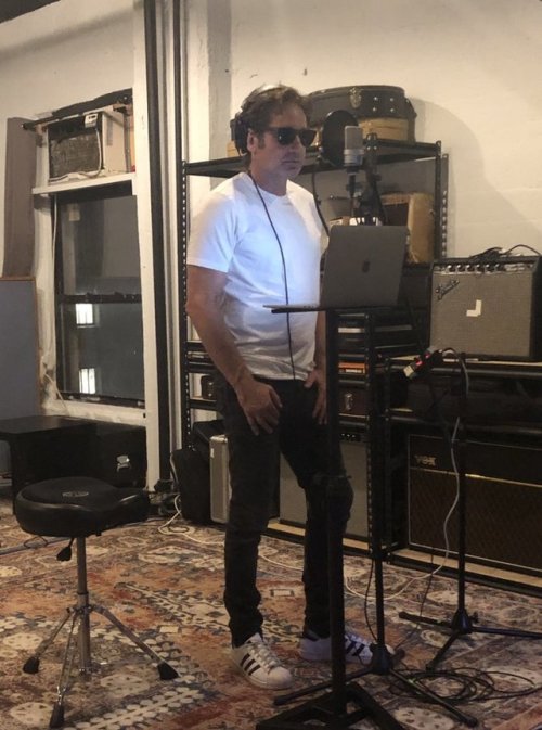 @davidduchovny Recording new songs.