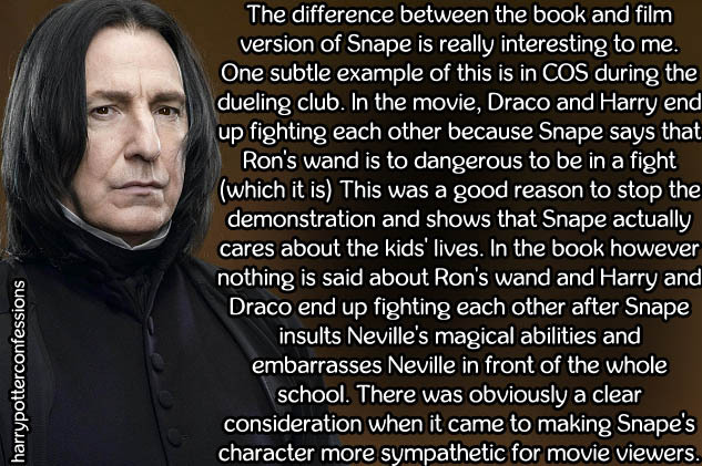 harry potter confessions. — The between the book and film version...
