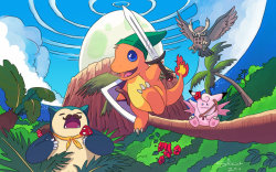 Actual-Prog-Fox-Ulysses:  The-Ankle-Rocker:  Legend Of Zelda X Pokemon! Artist Solkiah