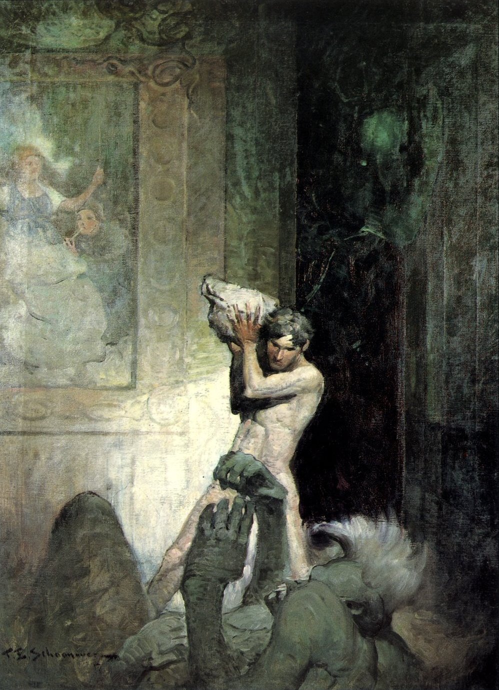 FRANK SCHOONOVER Princess of Mars IllustrationOil on Canvas 