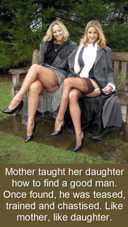 chastity-slave-to-women: part33gamer:dominantbride:Mother taught me well, hubby. Don’t you agr