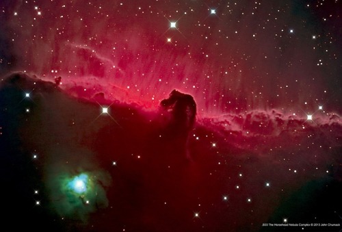 thenewenlightenmentage:The Horsehead NebulaJohn Chumack from Dayton, OhioThe Horsehead Nebula (Barna