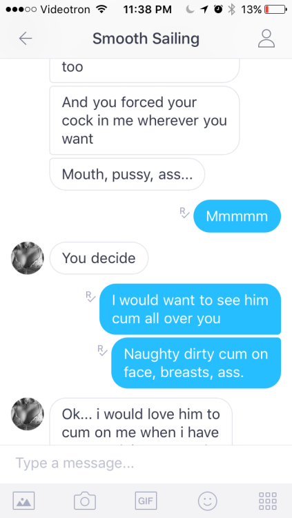 hotwifetextpic2hubby:  smoothsailing69:  Discussing her sexy scenario for our next trip.  Compliments of #smoothsailing - two different texts below. Very sexy