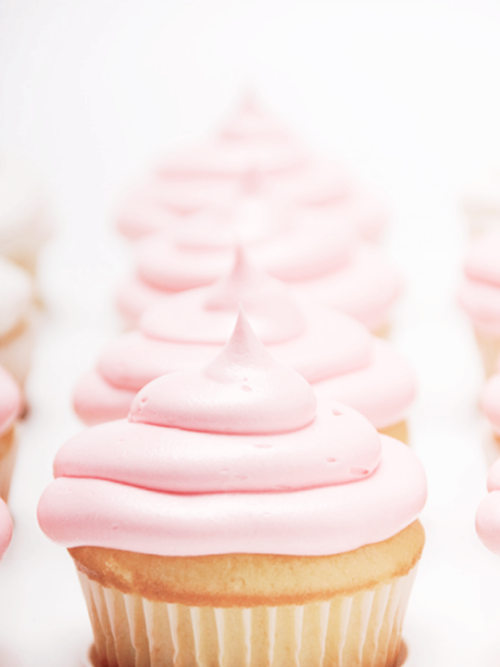 stacojiu: pink frosted cupcakes