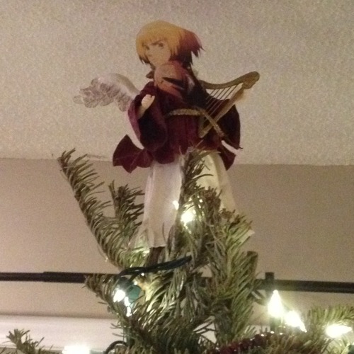 lovely-princess-chan:  Just putting the angel on the tree 