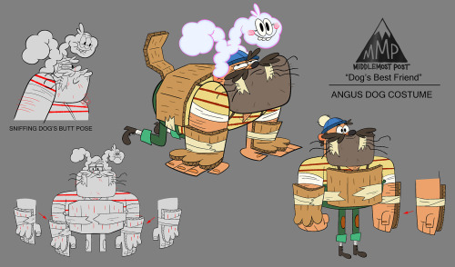 Assorted Middlemost Post designs.  So much fun working on a silly, cartoony original animated show!*