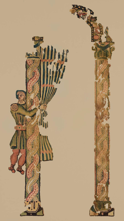 theancientwayoflife:~ Fragment of a hanging: Ostiarius Drawing a Curtain. Place of origin: Eastern M