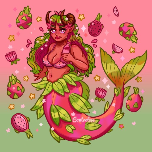 Day 18 of Mermay: Dragon Fruit Mermaid