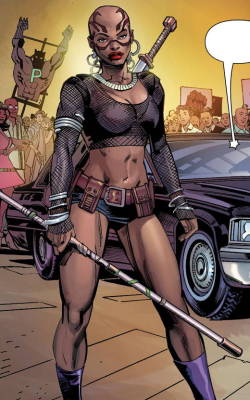 superheroesincolor:  Dora Milaje, Black Panther // Marvel Comics These young women are the King’s body guards/concomitants. The order was established to promote harmony between Wakanda’s 18 rival tribe factions. They also perform the role as the King’s