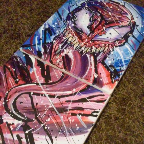 runawaywolf:  For sale #carnage   I did this for someone but they decided they didn’t want it.   Two 8X10 canvases.   For the investment of 85$ FREE SHIPPING  #Spiderman #marvel #comic #Starv #myart #dailyart #artstagram