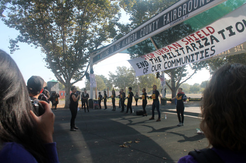 Photos from the #StopUrbanShield action today at the Alameda County Fairgrounds. 