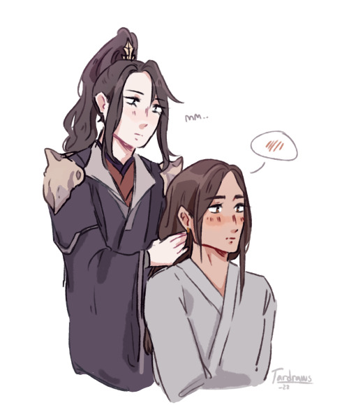 mu qing doing feng xin’s hair &lt;3