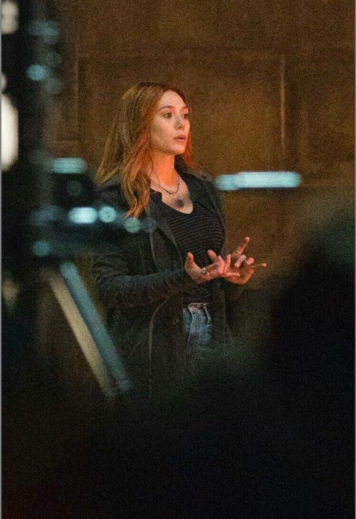 marvelstudiosmovies: Elizabeth Olsen on the set of Avengers: Infinity War 