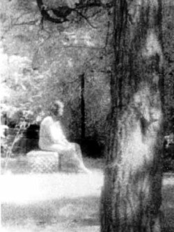 sixpenceee:  Bachelor´s Grove figureIn 1991, several members of the Ghost Research Society investigated the  Bachelor´s Grove cemetery outside Chicago that is generally considered  one of the most haunted places in the US with over a hundred of reports