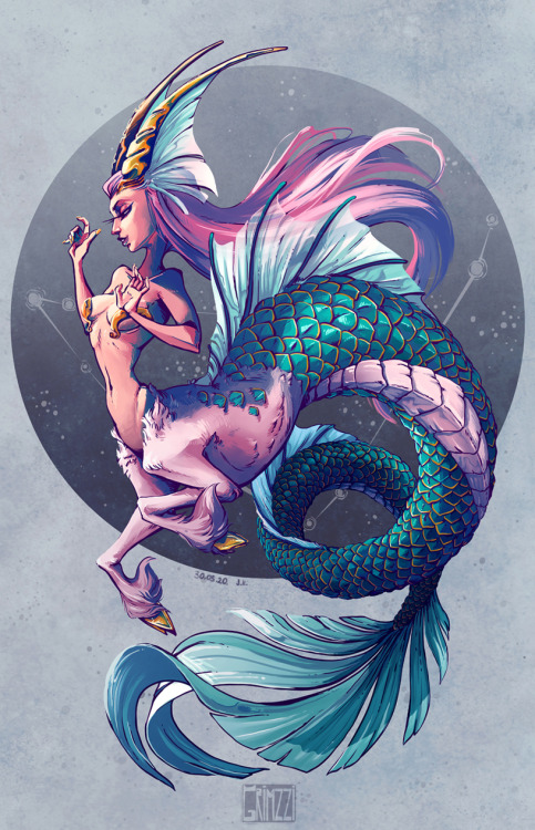 Capricon mermaid for last day of mermay.You can follow me on instagram