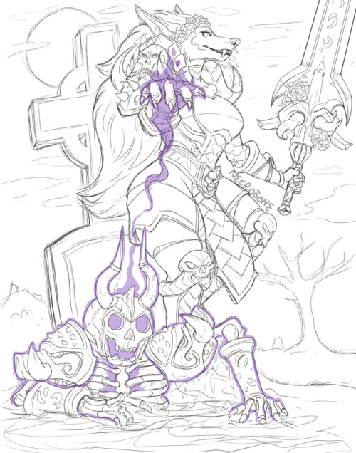 necrobone:My worgen (dk) necromancer, Ivy. Someone give me the strength to actually paint this.