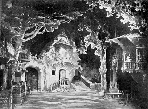 Models for the original settings of the first and second scenes of Coppélia, 1870