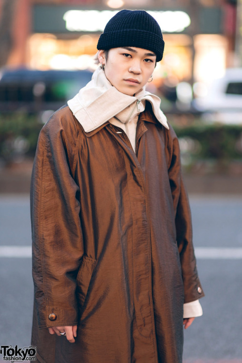 Japanese friends Ryosuke, Neo Tokyo, and Ryohei on the street in Harajuku wearing fashion by MISBHV,