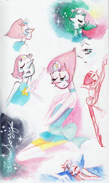 whomackenzie:   Pearl watercolor doodles on Rendr paper, inspired by StevenBomb 3.0! 