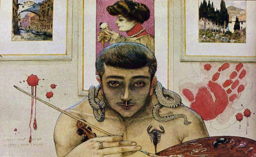 skullofjoy:Gustav-Adolf Mossa - Autoportrait - 1905