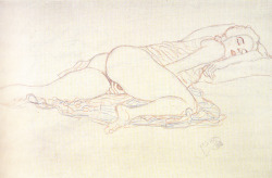 Liegender Frauenakt nach rechts, by Gustav