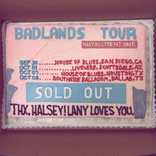 halseyupdates:  @halsey Thx 4 the cake @thisisLANY luv u guys