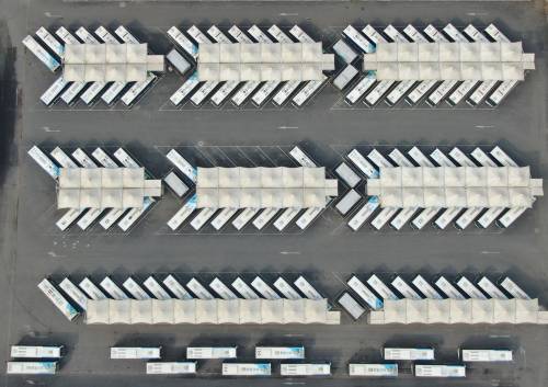 A Bus Terminal seen from Above, Shenyang, Chinaimage credit: Xinhua/Rex/Shutterstock via: The Guardi