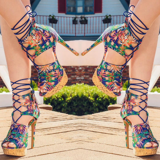 myshoebazar:  Stylish Cork Platform High Heels