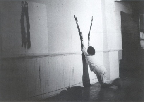 iehudit:ana mendieta, body tracks (rastros corporales), 1982, blood and tempura on paper