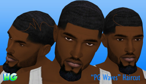 hellagoodsims: “PG Waves” Fade Hair Haircut inspired by NBA All-Star Paul George. For your short for