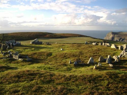Haunted Meayll Hill Stone Circle, Isle of ManMeayll Hill (Mull Hill) is not a true stone circle, but
