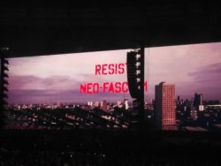 pipeschapmanss:  Roger Waters, São Paulo, Brazil, October 9.    Pink Floyd ex-member declared Brazilian presidential candidate Jair Bolsonaro as the South American country’s “neo-fascist on the rise,” displaying on screen symbols used by brazilians