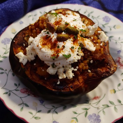 Moroccan Lamb & Couscous Stuffed Acorn SquashI had enough folks asking me for the recipe for thi