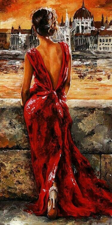 orchidaaorchid:  Lady In red 34 - I love Budapest by Emerico Toth.