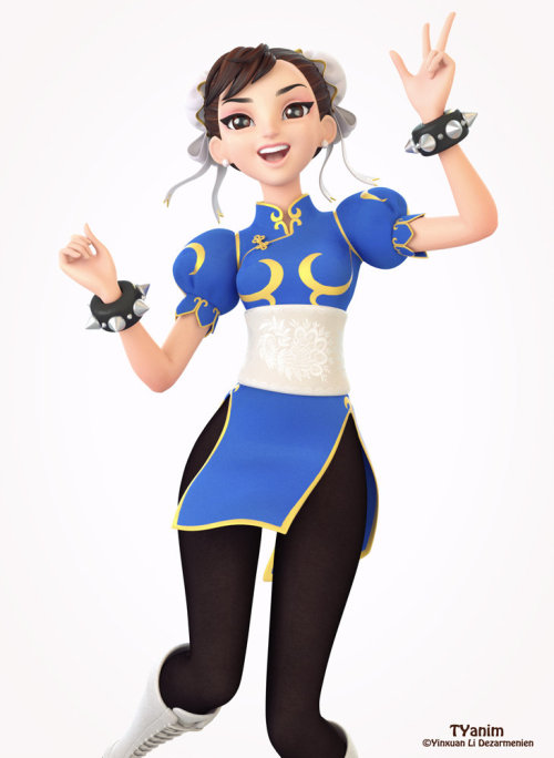 nintendocafe:  Chun-Li art inspired by Street Fighter 2  Created by Yinxuan Dezarmenien 