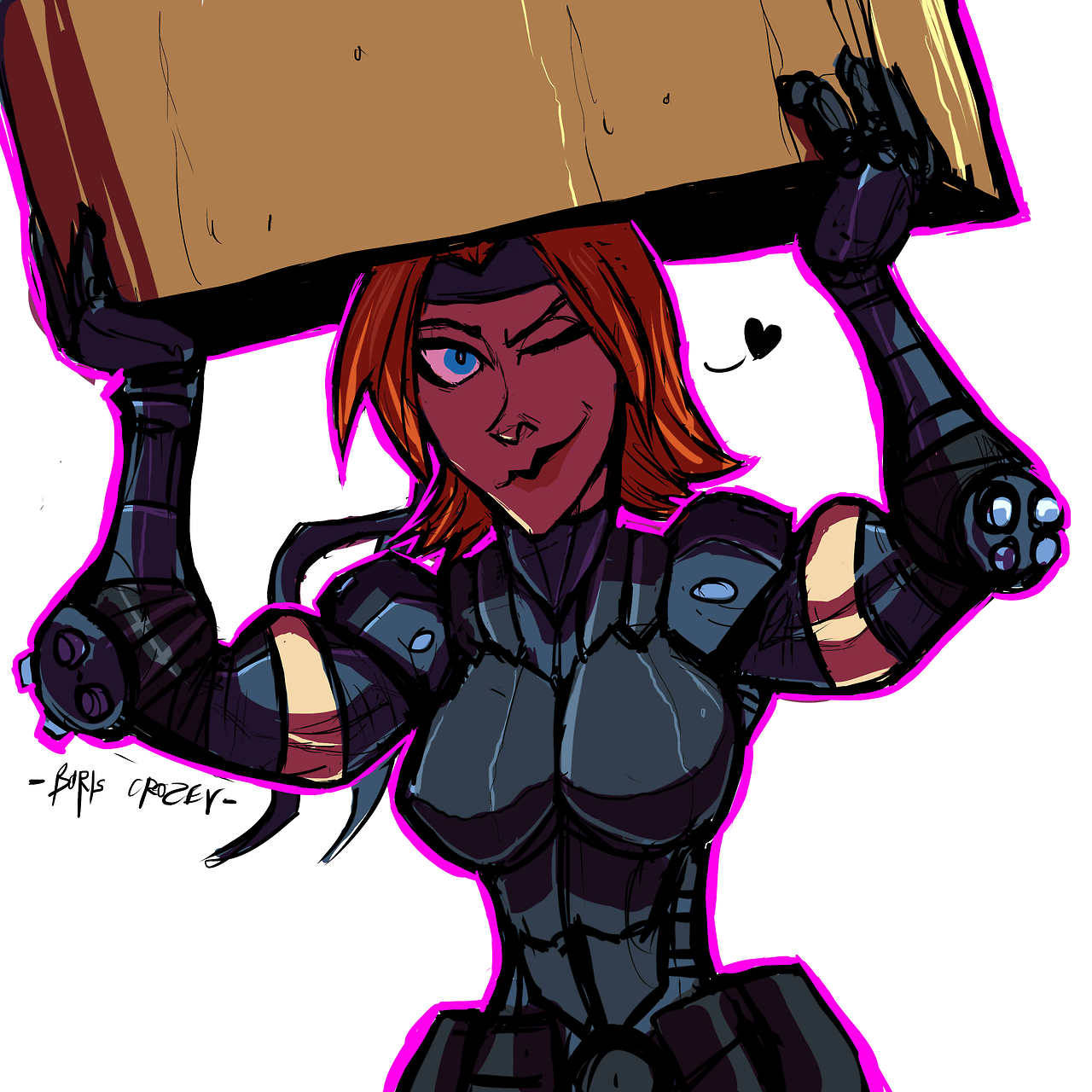sabrerine911:   Colored yesterday’s Meryl sketch for my warmup today.Boxes are