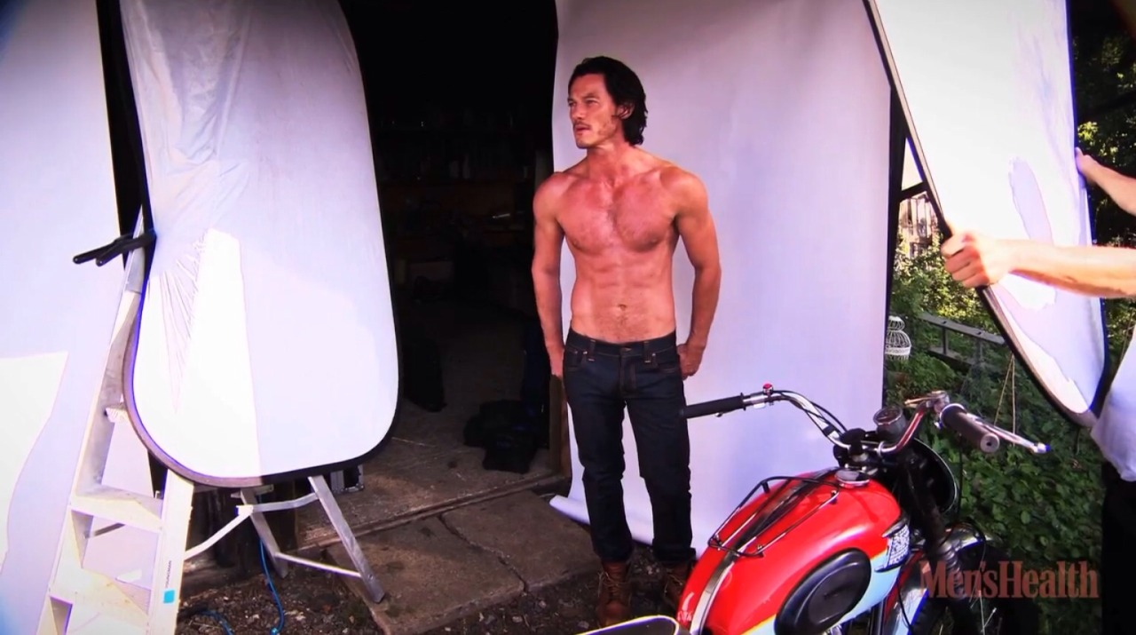 moustacheluke:  Luke Evans - “Mens Health Magazine” BTS  