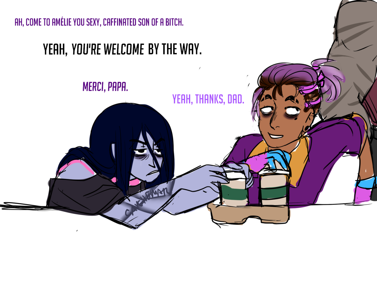dogtit: dont tag as daddykink cause thats not what this is anyway; sombra gets snagged