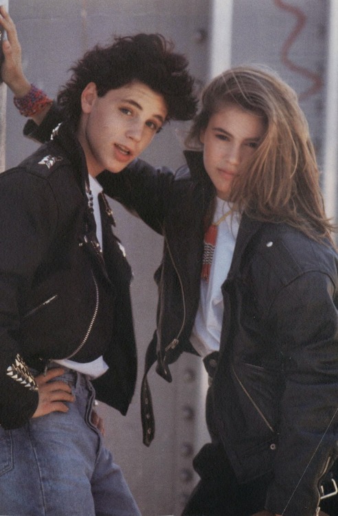 newretrowave:Corey Haim & Alyssa Milano (1987)