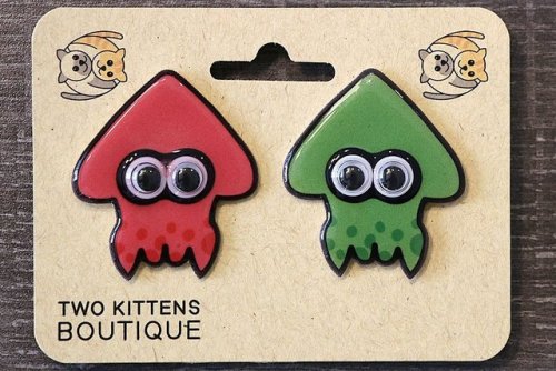 twokittensboutique:Splatoon Pins via Two Kittens Boutique on Etsy.