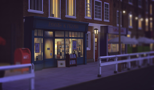 criquette-was-here:Books &amp; Prints Shop at night. And that makes it 30/20+