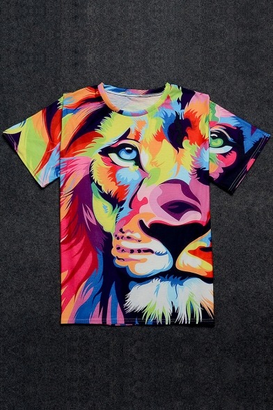 ssgewe2: Unisex Popular T-shirts  Colorful Lion  //  Red Mirror  Innocent Krabs