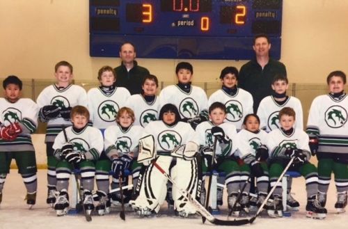 That’s my little niece in the middle, in goalie pads, taking after her uncle, playing with the