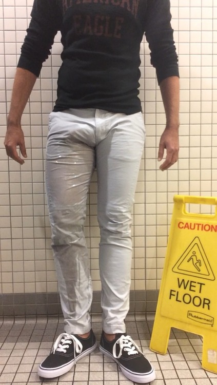 wetboi808:  Someone left me a command - I just had to obey… The thought that someone could walk into the restroom at any moment was such a turn-on, I just had to flood my pants! I didn’t even think of having to walk out of the restroom, through the