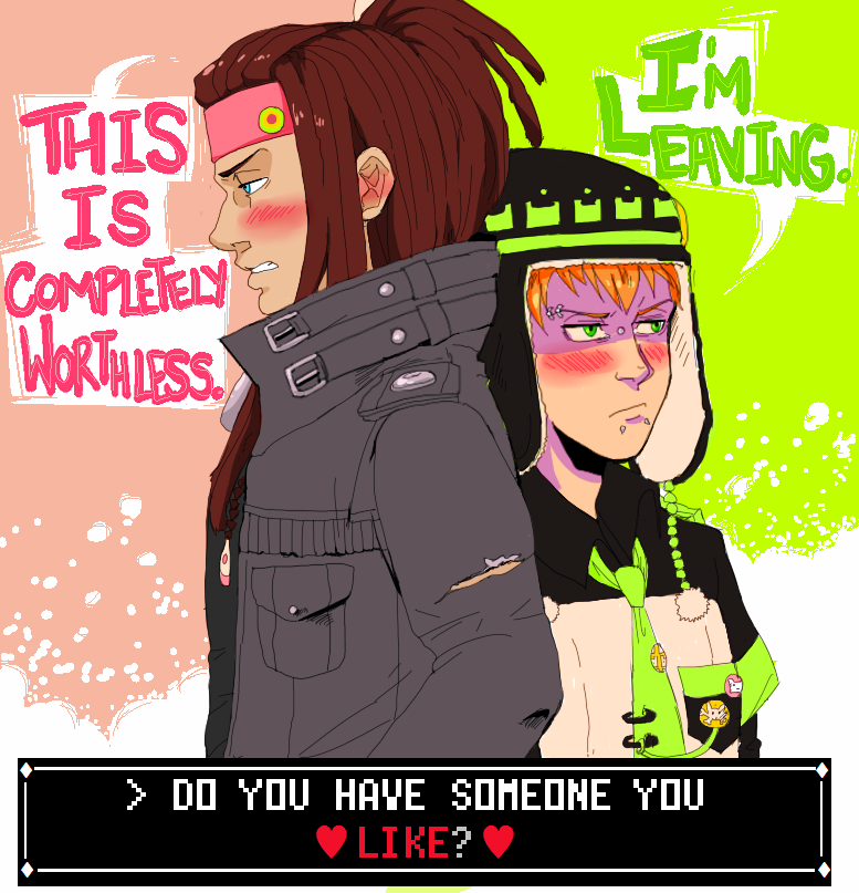 monsieurpaprika:  i just needed an excuse to draw the tsunbros blushing together