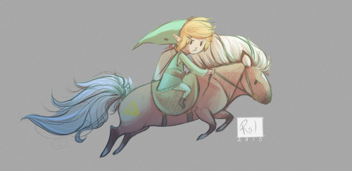 radiosity-33:little link leaps to save hyrule on his epona. more style experiments with ponies!