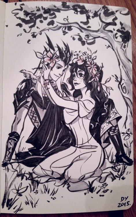 dorodraws:Inktober Day 6 - Hades and Persephone