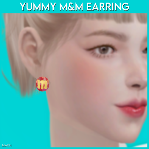 [mach] Yummy m&amp;m EarringNew mesh14 swatchesSpecular mapHQ compatibleDOWNLOAD