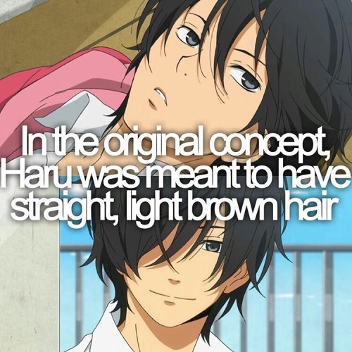 In the original concept, Haru Yoshida was meant to have straight, light brown hair.Tonari no Kaibuts