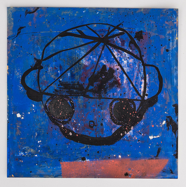 tessarlo:  blue boo,  mixed media on paper, 8.5 x 8.5”, 22 x 22 cm, 2014 www.jaski.nl
